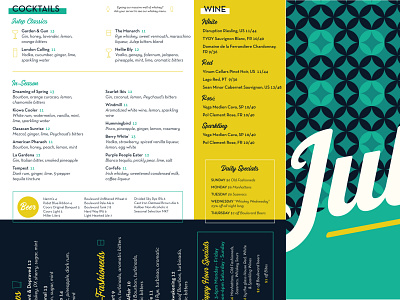 Julep Summer Menu cocktails design graphicdesign julep menudesign typography