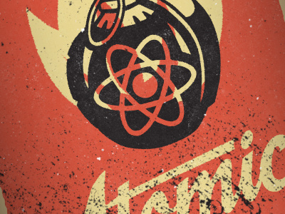 atomic atom atomic blaze fire flame grenade hot illustration spicy texture typography
