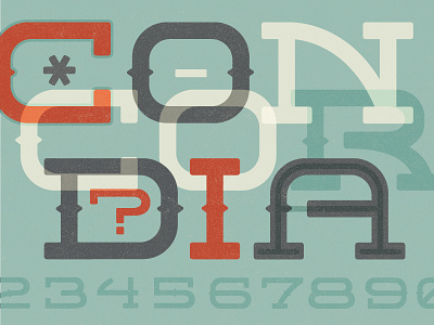 Concordia barb design form letter monowidth serif slab type typeface typography