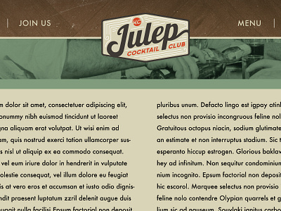 Julep Website bar branding cocktails design logo restaurant website whiskey wood