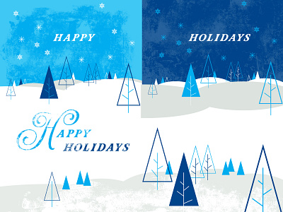 Holiday Artwork holiday holiday design snow trees typeface winter wintry
