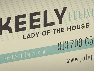 Keely Biz Card business card design julep kansas city whiskey