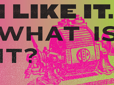 I like it. What is it? bold green knockout pink poster print texture typography xerox