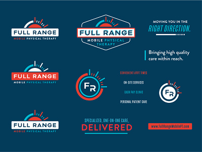 Full Range Mobile Physical Therapy badge brand identity branding design graphic design logo logo design typography