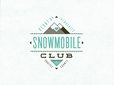 Snowmobile Club Badge badge club diamond geometric logo mountains snow snowmobile type typography