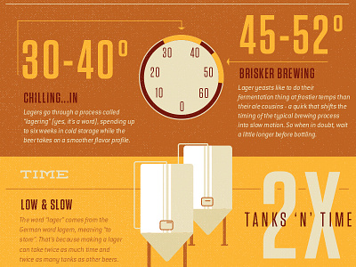 Lagering beer design illustration infographic lager poster temperature time