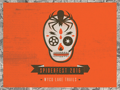 Spiderfest Orange design flame grunge halloween lightning poster skull spider trails venom