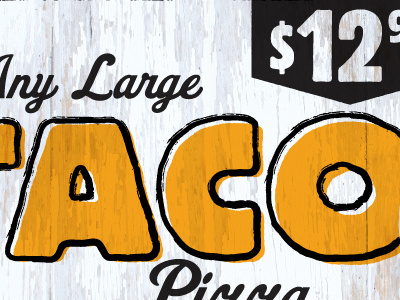 Hand-painted Sign Banner sign taco typography vintage