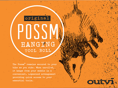 Outvi Possm Packaging WIP biking branding design illustration ink orange outdoors packaging pen possum texture tools