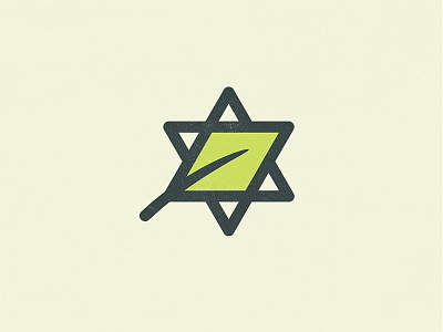 B'Nai Jehudah Logo design green growth jewish judaism leaf logo religion star