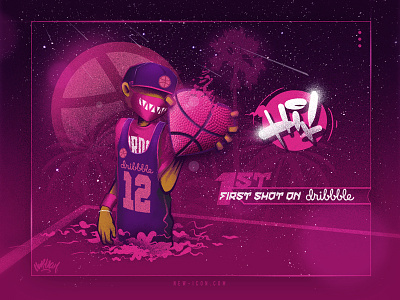 First Shot basketball branding design digital painting heart illustration love pink sport street art street fashion streetwear team