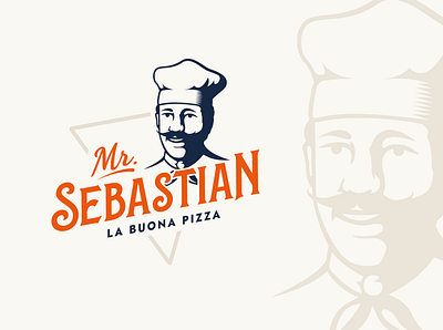 Pizza Shop Logo branding chef design graphic illustration illustration design illustrations logo man pizza pizza logo retro logo vector vintage