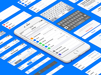 iOS 9 UI Template for Sketch components ios 9 ios9 iphone 6 sketch stencil template ui ux wireframe