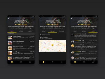 SwiftDine - Venue app dark delicious dine food ios iphone menu order takeout venue