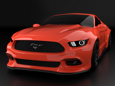 Mustang Orange 3d animation 3d modeling app muscle car mustang vfx