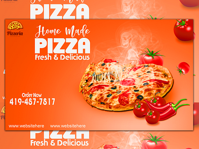 Web Food Social Media Banner, Billboard Banner Design