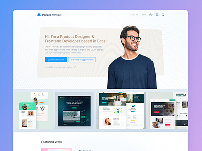 Portfolio UI Design design figma illustration interface design landing page ui personal website portfolio ui portfolio website ui ui website webdesign website design