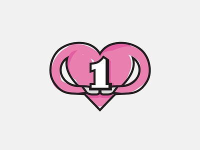 One of Our Own - Logo charity heart logo one pink typography
