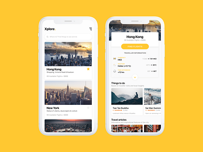 Xplore. App app hong kong ios minimal mobile new york travel travel app traveling ui