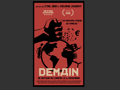DEMAIN - Movie poster with constructivism theme advertising affiche constructivism constructivist design illustration illustrator movies typography vector