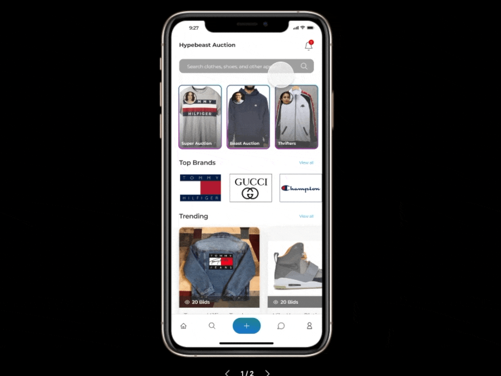 Auction Mobile Apps Prototype auction auction app auctions clothes shop clothing brand design hypebeast iphone iphone app iphone app design ui uidesign