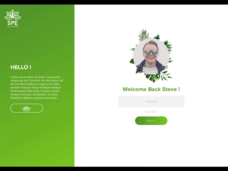 Sign up #dailyui #001 animated gif basic ui colors daily challange daily ui 001 dailyui design gogreen log in screen logo save earth sign in sign up sign up form sign up page ui ui design uidesign web design