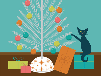 Meow-y Bright Holiday Card