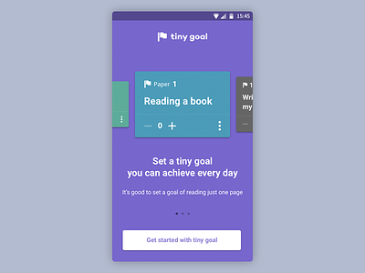 Onboarding Screen aim android app card flag goal mobile onboarding stepper tour ui ux