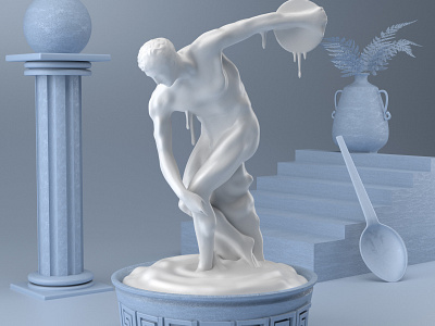 Greek Yogurt c4d cinema 4d cinema4d cinema4dart concept modeling redesign concept render rendering yogurt