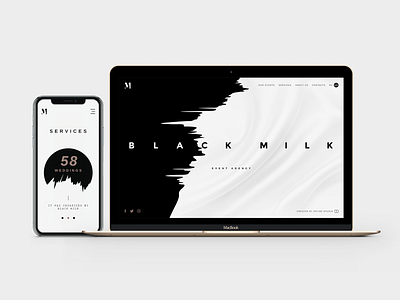 Black Milk Web Design abstract background black and white deconstruction logo modern responsive ux ui web