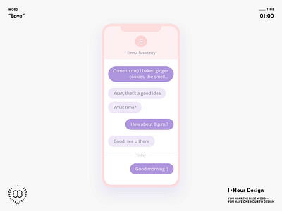 1 Hour Design - Love animation chat app concept daily challenge daily design love messenger motion design one hour design ux ui