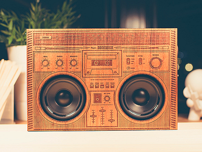 The Wooden Boombox boombox engraving koa laser product speakers wooden