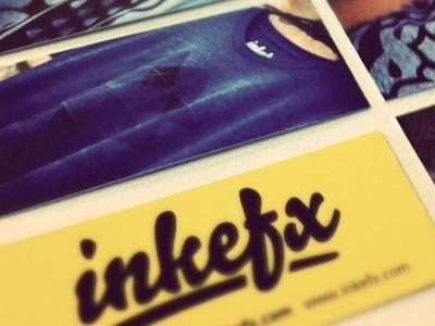 Inkefx Business Cards black blue business card design droid sans illustration rectangle tshirt yellow