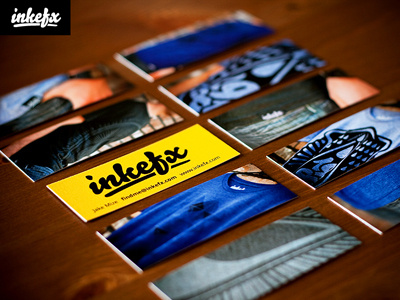 Inkefx Business Cards black blue business business cards grey moo.com photography tshirts wood grain yellow