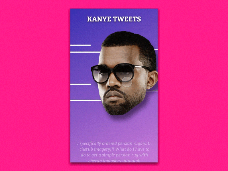Kanye Tweets animation app bitter font kanye principle