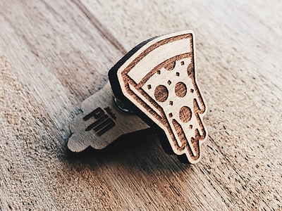 Cheesy Pizza Wooden Pin cheese engraved laser melting pin pins pizza wood wooden