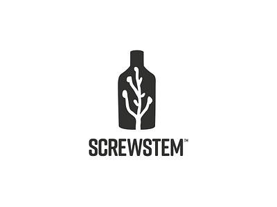 Screwstem Logo bitters bottle bw logo mixed drinks plant screwstem