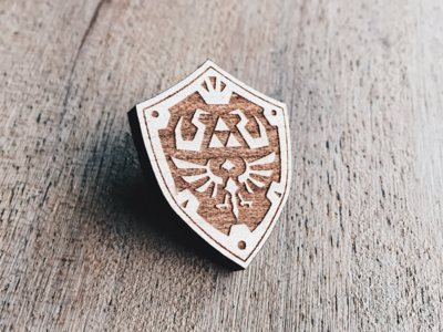 Hylian Shield Wooden Pin
