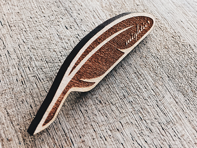 Quill Pen Wooden Pin enamel pins engraved feather hat pins lapel pin laser pin quill pen wood wooden