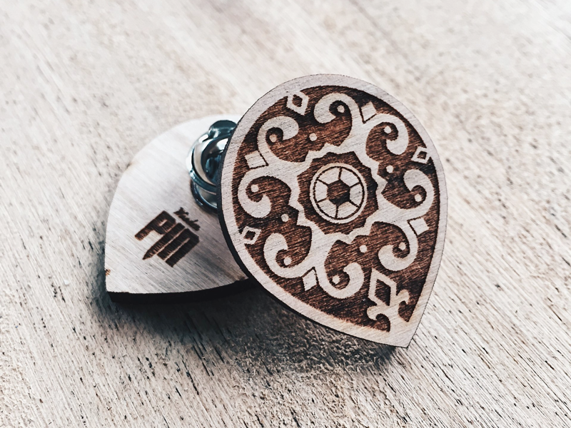 Radiant Shield Wooden Pin By Jake Mize On Dribbble 9611