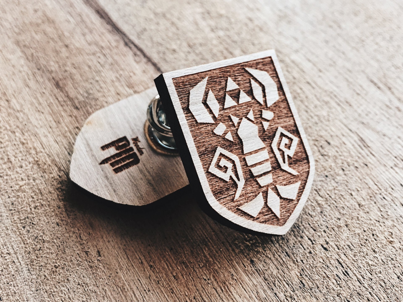 Phantom hourglass wooden shield pin