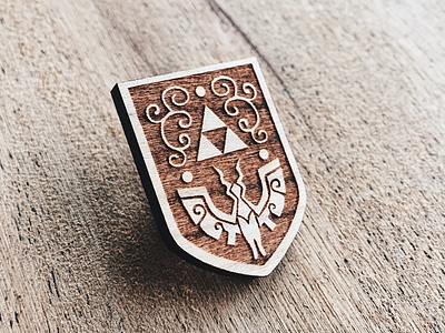 Wind Waker Hero's Shield Wooden Pin engraved gamer gaming laser nintendo shield shields wood wooden zelda