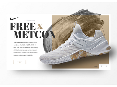 Nike Free x Metcon Shoe Card gold grey icon logo nike free nike metcon paint smudge shoe sketch training shoe white
