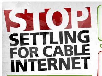 Stop Settling for Cable Internet black block corners frutiger green red rounded stop texture