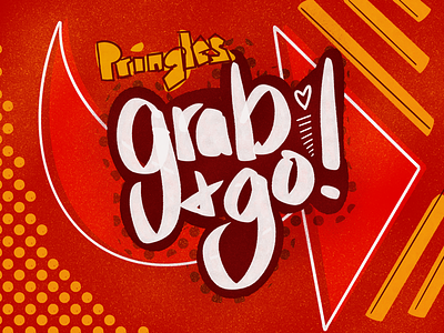 Pringles arrow chips halftone illustration lettering procreate sketch type typography