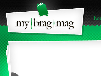 My Brag Mag Website angles black crooked details green my brag mag offset white