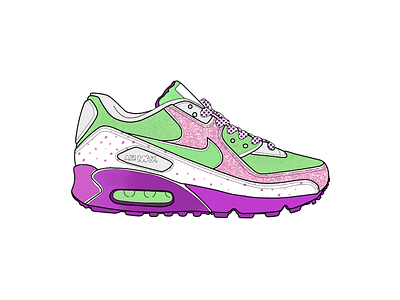 Nike Air Max - Chubby Checker air max drawing exercise illustrate illustration ipad nike pattern patterns procreate running shoe shoes sneaker head