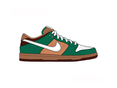 Nike SB Dunk Low - Starbucks brown coffee design dunk green illustrate illustration ipad nike procreate procreate app shoes starbucks style