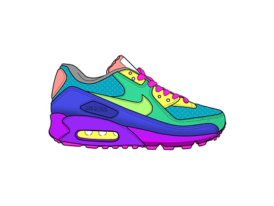Nike Air Max - Skate black blue design green grey illustration ipad nike nike air max pattern procreate procreate app red running shoe shoes texture vector white yellow