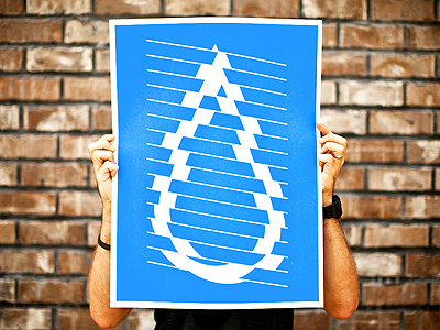 Inkefx - Slice Print 18x24 blue bright white illustration inkefx screen print slice
